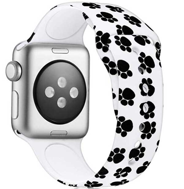 Cat Paw Print pe banda de ceas Apple din silicon moale