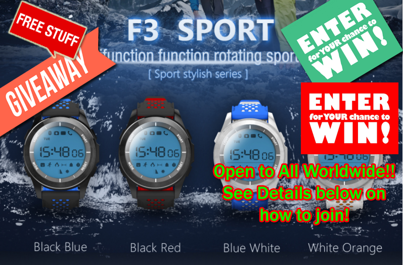 No.1 F3 Smartwatch International Giveaway! - cu 1 an de viață a bateriei