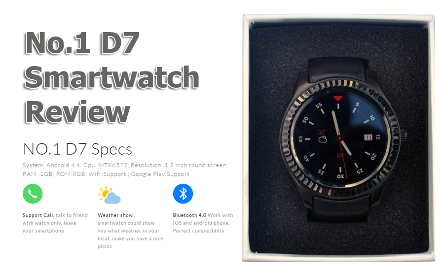 Revizuirea nr.1 Smartwatch D7 - Un Smartwatch Android cu aspect elegant