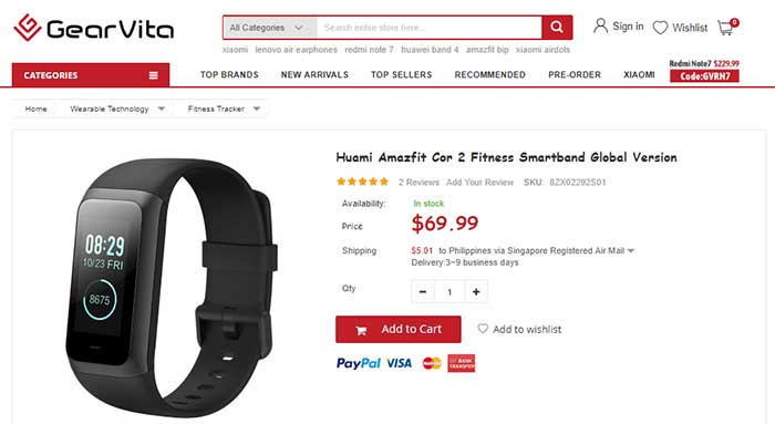 Huami Amazfit Cor2 Fitness Smartband Global Version - Cod cupon