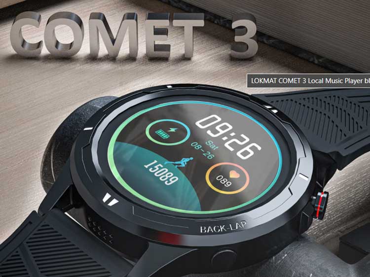 Ceas inteligent LOKMAT Comet 3 - Revizuirea caracteristicilor, cu apel Bluetooth, Music Player
