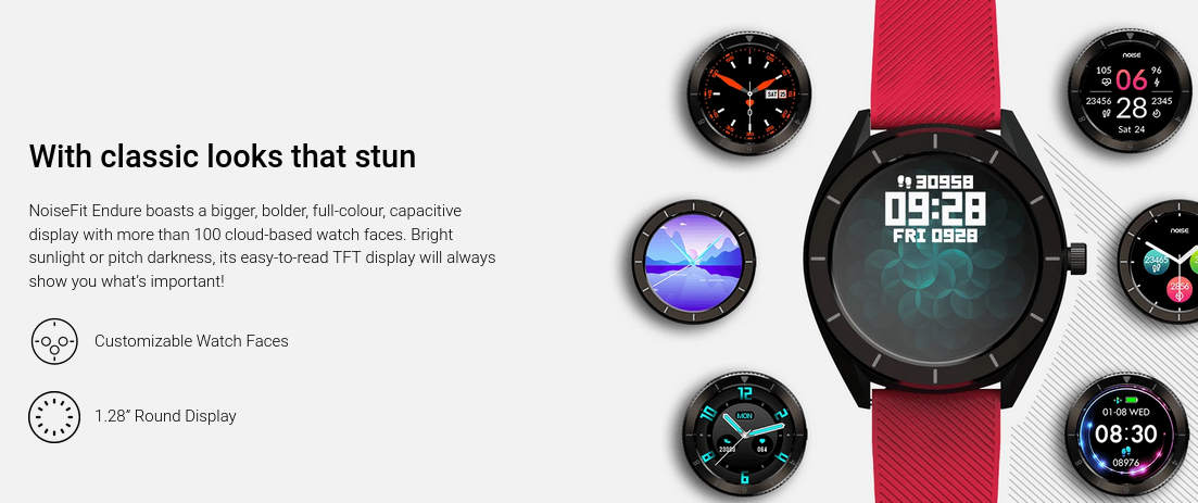 Afișaj smartwatch NoiseFit ENdure