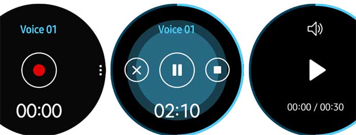 Aplicația Gear Voice Memo