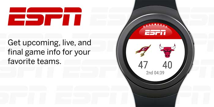 Aplicația ESPN pentru Galaxy Watch Active 2