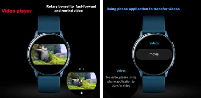 Video Player Pro pentru Galaxy Watch Active 2