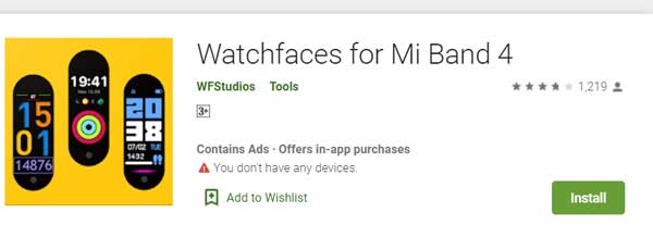 Urmăriți Faces for Mi Band 4 de WFStudios