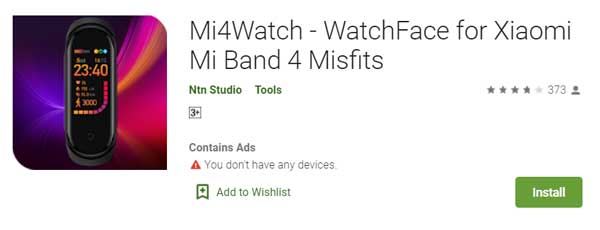Mi4Watch - WatchFace pentru Xiaomi Mi Band 4 MisFits de Ntn Studio
