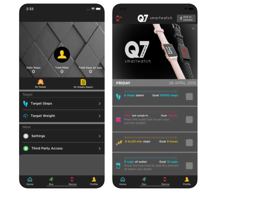 Aplicația smartwatch Q7 Sport