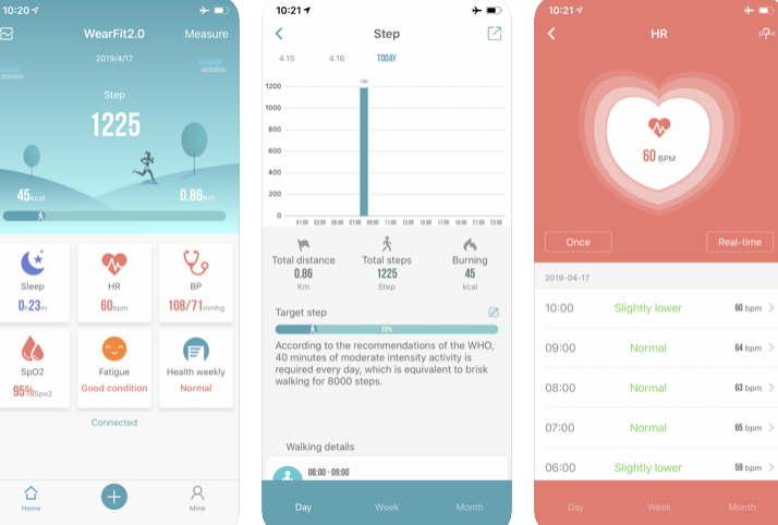 Aplicația WearFit 2.0 pentru iOS