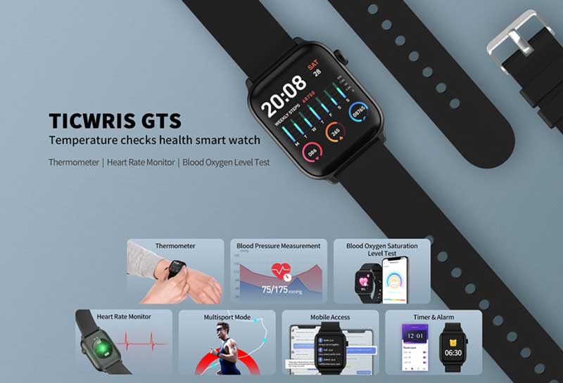 termometru smartwatch ticwris gts