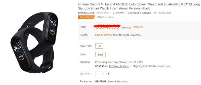 Xiaomi Mi Band 4 Cod cupon - Versiune internațională